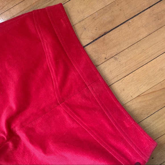 Escada Red Corduroy High Waisted Flared Pants W32 - Picture 10 of 10